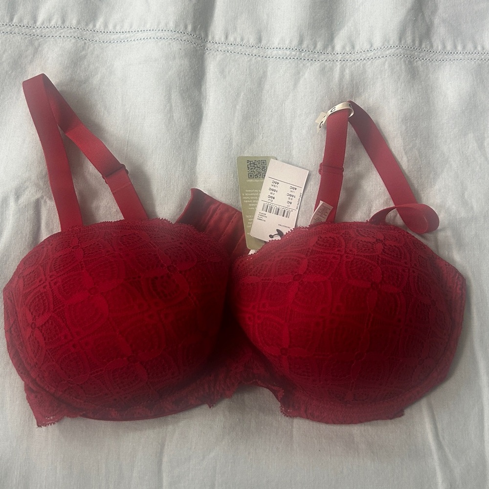 INTIMISSIMI 40C Rosso Sofia red bra NWT - Picture 2 of 5